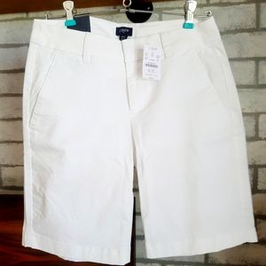 JCrew White Chino Bermuda Shorts